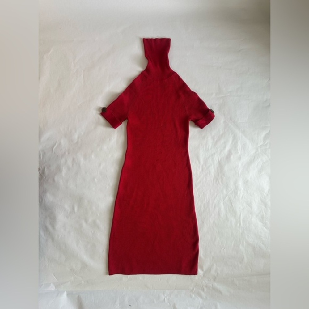 Elegant Red Knit Dress